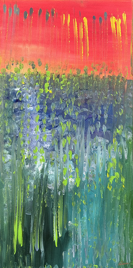Rainbow Rain (18x36) - Heartful Art by Raphaella Vaisseau