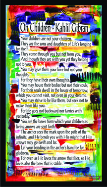 On Children Kahlil Gibran banner - Heartful Art by Raphaella Vaisseau