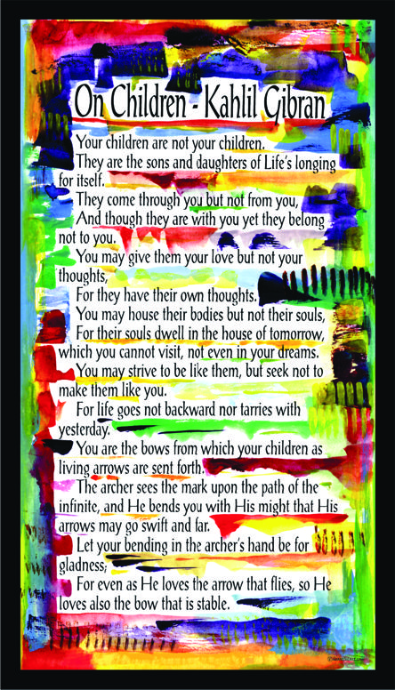 On Children Kahlil Gibran banner - Heartful Art by Raphaella Vaisseau