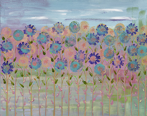 Pond Garden (22x28) - Heartful Art by Raphaella Vaisseau