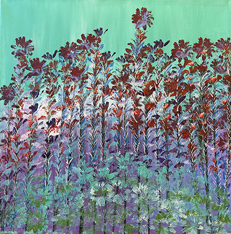 Hillside Blooms (24x24) - Heartful Art by Raphaella Vaisseau