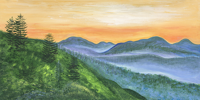 Blue Ridge Parkway Vista (24x48) - Heartful Art by Raphaella Vaisseau