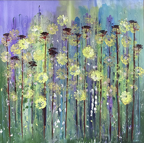Grape Vines (30 x 30) - Heartful Art by Raphaella Vaisseau
