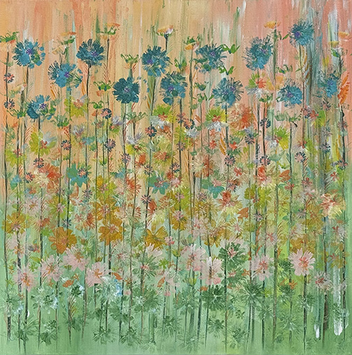 Peaches and Mint (30 x 30) - Heartful Art by Raphaella Vaisseau