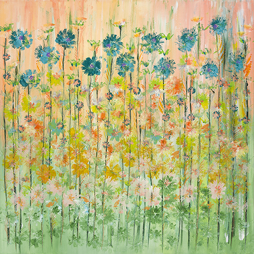 Peaches and Mint (30 x 30) - Heartful Art by Raphaella Vaisseau