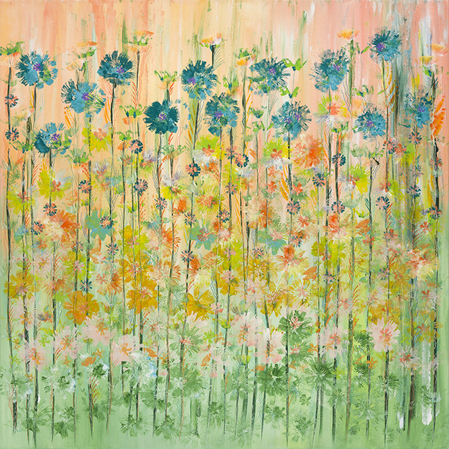 Peaches and Mint (30 x 30) - Heartful Art by Raphaella Vaisseau