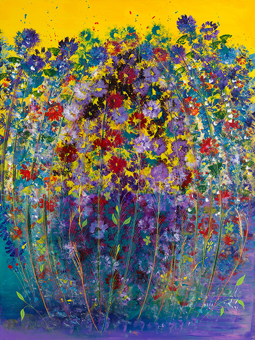 Peacock Garden (30x40) - Heartful Art by Raphaella Vaisseau
