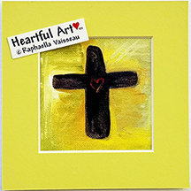 Cross with Heart print - Heartful Art by Raphaella Vaisseau