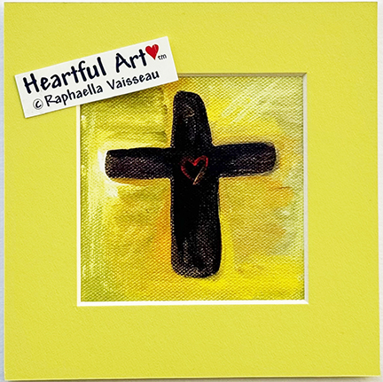 Cross with Heart print - Heartful Art by Raphaella Vaisseau