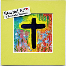 Illuminated Cross print - Heartful Art by Raphaella Vaisseau