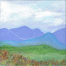 Blue Mountain Morning (4x4) Heartful Art by Raphaella Vaisseau