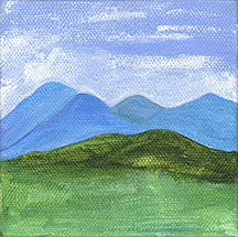 Blue Ridge Mountain Mist (4x4) Heartful Art by Raphaella Vaisseau