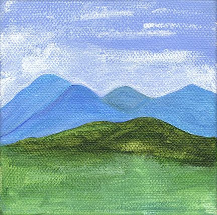 Blue Ridge Mountain Mist (4x4) Heartful Art by Raphaella Vaisseau