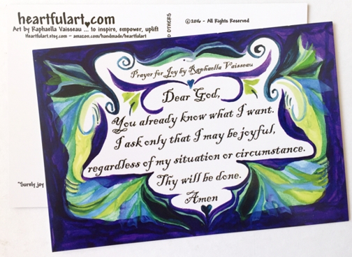 Prayer for Joy postcard - Heartful Art by Raphaella Vaisseau