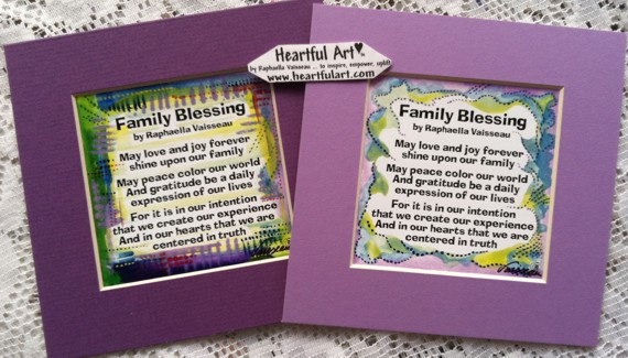 Family Blessing quote (5x5) - Heartful Art by Raphaella Vaisseau