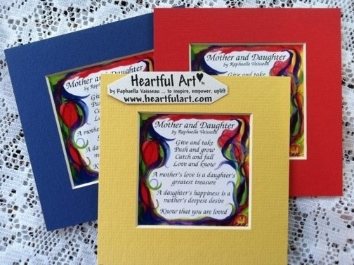 Mother and Daughter original poem quote (5x5) - Heartful Art by Raphaella Vaisseau
