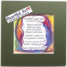 Father and Son original poem quote (5x5) - Heartful Art by Raphaella Vaisseau