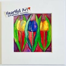 Tulips on Purple and Red print - Heartful Art by Raphaella Vaisseau