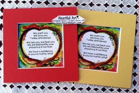 We want you original Baby Blessing by Raphaella Vaisseau (5x5) - Heartful Art