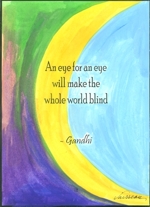 An Eye for an Eye Gandhi poster (5x7) - Heartful Art by Raphaella Vaisseau