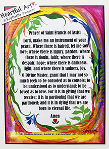 Prayer of Saint Francis of Assisi poster (5x7) - Heartful Art by Raphaella Vaisseau