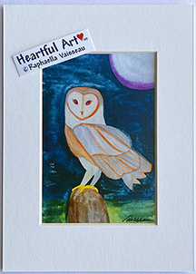 Barn Owl print - Heartful Art by Raphaella Vaisseau