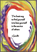 Best way to find yourself Gandhi poster (5x7) - Heartful Art by Raphaella Vaisseau