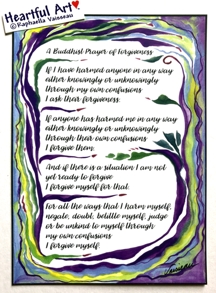 Buddhist Prayer of Forgiveness poster (5x7) - Heartful Art by Raphaella Vaisseau