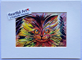 Cat print - Heartful Art by Raphaella Vaisseau