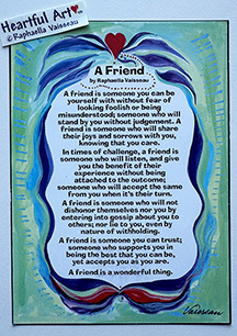 Friend original poem poster (5x7) - Heartful Art by Raphaella Vaisseau