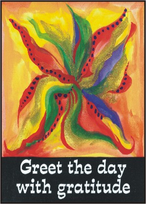 Greet the day with gratitude poster (5x7) - Heartful Art by Raphaella Vaisseau