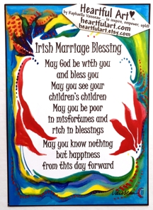 Irish Marriage Blessing poster (5x7) - Heartful Art by Raphaella Vaisseau