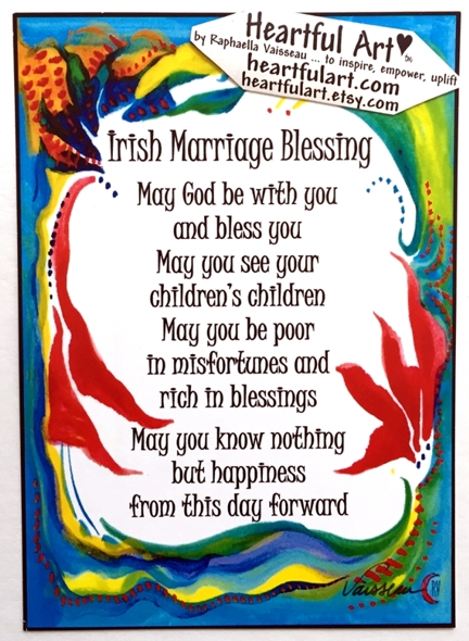 Irish Marriage Blessing quote (5x7) - Heartful Art by Raphaella Vaisseau