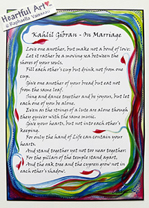 On Marriage Kahlil Gibran poster (5x7) - Heartful Art by Raphaella Vaisseau