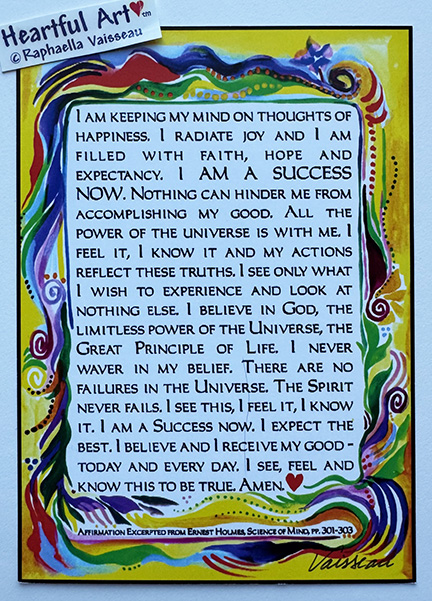 I am keeping my mind on thoughts Ernest Holmes poster (5x7) - Heartful Art by Raphaella Vaisseau