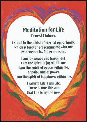 Meditation for Life Ernest Holmes poster (5x7) - Heartful Art by Raphaella Vaisseau