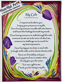 My Gift original prose poster (5x7) - Heartful Art by Raphaella Vaisseau