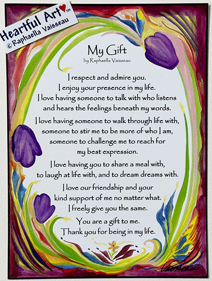 My Gift original prose poster (5x7) - Heartful Art by Raphaella Vaisseau