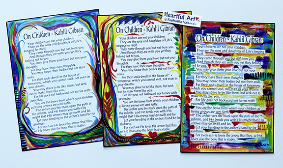 On Children Kahlil Gibran poster (5x7) - Heartful Art by Raphaella Vaisseau