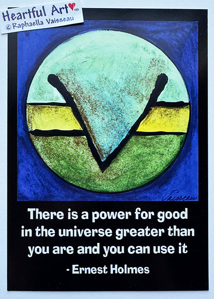 God is in through around and for us Ernest Holmes poster (5x7) - Heartful Art by Raphaella Vaisseau