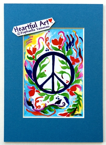 Peace sign (5x7) - Heartful Art by Raphaella Vaisseau