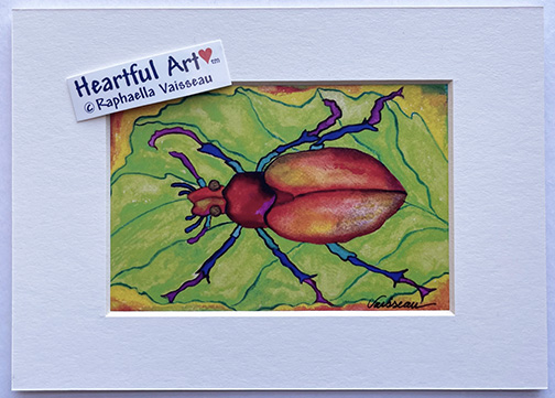 Scarab Beetle print - Heartful Art by Raphaella Vaisseau