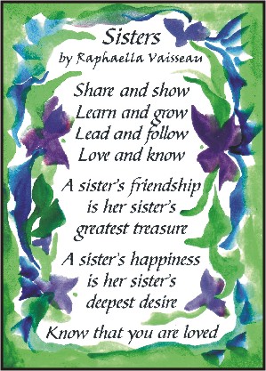 Sisters original prose poster (5x7) - Heartful Art by Raphaella Vaisseau