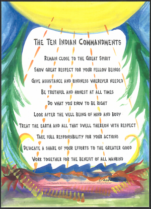 Ten Indian Commandments poster (5x7) - Heartful Art by Raphaella Vaisseau