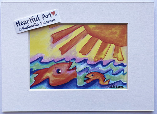 Two Fish print - Heartful Art by Raphaella Vaisseau