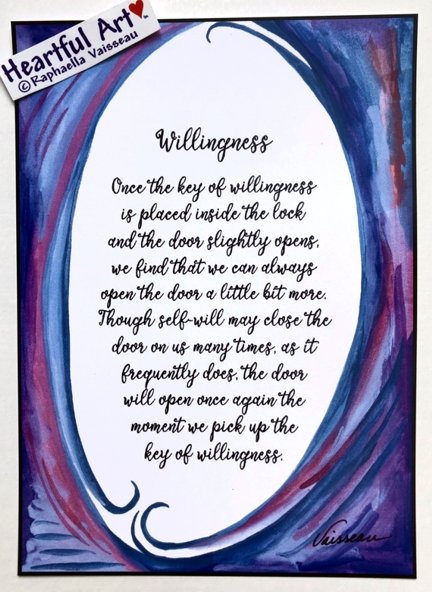 Willingness AA poster (5x7) - Heartful Art by Raphaella Vaisseau