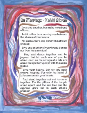 On Marriage Kahlil Gibran poster (8x11) - Heartful Art by Raphaella Vaisseau