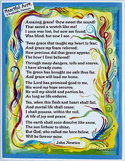Amazing Grace John Newton poster (8x11) - Heartful Art by Raphaella Vaisseau