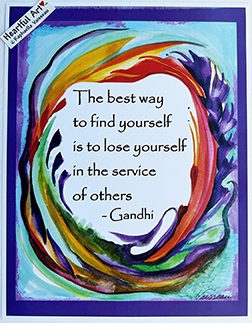 Best way to find yourself Gandhi poster (8x11) - Heartful Art by Raphaella Vaisseau