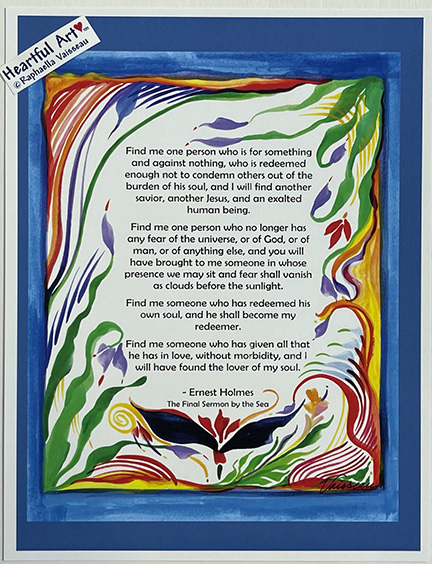 Find me one person Ernest Holmes poster (8x11) - Heartful Art by Raphaella Vaisseau